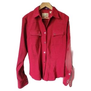 Vintage Roper Red Velvet Long Sleeve Rodeo Shirt | Size XL